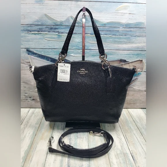 COACH SMALL KELSEY PEBBLED LEATHER SATCHEL CROSSBODY NWT - Picture 1 of 16